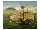 Portuguese Fleet in Early 16th century Giclee Print by Anthoniszoon 