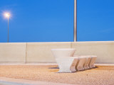 Stone Table and Seats on Promenade, Cleveleys, England, U.K Lámina fotográfica por Images Monsoon