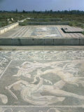 Mosaics of Deer Hunt, in Foreground, and Abduction of Helen of Troy in Background Photographic Print