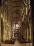 Nave, Saint-Denis Cathedral, Gothic, Founded 1137 by Abbot Suger Photographic Print