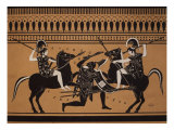 Amazons Fighting, Engraving from Greek Vases Conserved at Leyden, Holland, 19th century Giclee Print