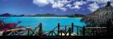 Bay View and Straw Umbrella, Coco Bay, Caribbean Kunstdruck von Tom Mackie