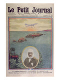 First Crossing of the Mediterranean Sea 23rd September 1913 by Roland Garros Impressão giclée First Crossing of the Mediterranean Sea 23rd September 1913 by Roland Garros Impressão giclée