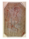 Study of Figures and the Creation of Adam Lámina giclée por Michelangelo Buonarroti