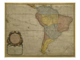 Map of South America, Published in 1700, Paris Reproduction procédé giclée par Guillaume Delisle