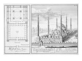 Plan and View of the Blue Mosque Lámina giclée por Johann Bernhard Fischer Von Erlach Plan and View of the Blue Mosque Lámina giclée por Johann Bernhard Fischer Von Erlach