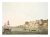 Ramnugur, near Benares, on River Ganges, from 'Oriental Scenery: Twenty Four Views in Hindoostan' Giclee Print by Thomas Daniell