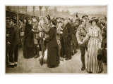 The Moment of Farewell: a Touching Scene at Victoria Station During War Time, 1914-19 Giclee Print by Frank Dadd