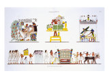 Funerary Rites, from a Rare Record of Frescoes from Thebes, recorded 1819-1822 reproduction procédé giclée par Frederic Cailliaud