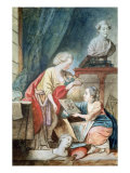 The Necker Family in 1780 Giclee Print by Germaine Necker
