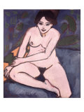 Model on Blue Ground, 1906 reproduction procédé giclée par Ernst Ludwig Kirchner