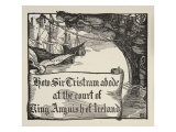 Tristram at court of Irish King Anguish, illustration, 'Stories of King Arthur and the Round Table' Giclee Print by Dora Curtis