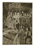 The Presenting of the Spurs and Sword at the Coronation of Henry Vi on St. Leonard's Day, November  Giclee Print by Samuel Begg