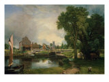 Dedham Lock and Mill, 1820 reproduction procédé giclée par John Constable