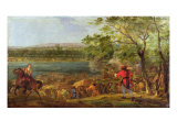 The Arrival of the Pontoneers for the Crossing of the Rhine, late 17th century Giclee Print by Adam Frans van der Meulen