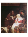 Two Men with a Sleeping Woman, c.1655-60 Lámina giclée por Gabriel Metsu