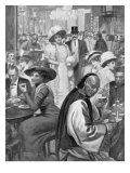 Latest Craze of American Society, New Yorkers Dining in Chinese Restaurant, 'The Graphic' Magazine Giclee Print by Leslie Hunter