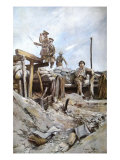 British Officers, 1914 reproduction procédé giclée par Francois Flameng