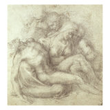 Figures Study for the Lamentation Over the Dead Christ, 1530 reproduction procédé giclée par Michelangelo Buonarroti 