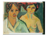 Self Portrait with Model, 1905 reproduction procédé giclée par Ernst Ludwig Kirchner