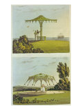 Two Ornate Covered Garden Seats from 'Repository of Arts', by Ackermann, 1822 Giclee Print by John Buonarotti Papworth