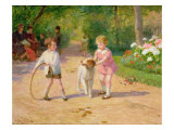 Playing with the Hoop reproduction procédé giclée par Victor Gabriel Gilbert