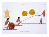 Tanner and Ropemaker, from a Rare Record of Frescoes from Thebes, recorded 1819-1822 reproduction procédé giclée par Frederic Cailliaud