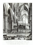 Gallery prepared for the reception of Royal Family in Westminster Abbey, engraved by John Spilsbury Giclee-trykk av Edward Francis Burney Gallery prepared for the reception of Royal Family in Westminster Abbey, engraved by John Spilsbury Giclee-trykk av Edward Francis Burney