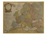 Map of Europe, Published in 1700, Paris Giclee Print by Guillaume Delisle