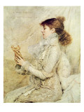 Portrait of Sarah Bernhardt Giclee-trykk av Jules Bastien-Lepage Portrait of Sarah Bernhardt Giclee-trykk av Jules Bastien-Lepage