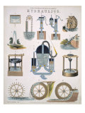 Hydraulics, illustrations of Natural Philosophy, published in 'Popular Diagrams' by James Reynolds Giclee Print by John Emslie