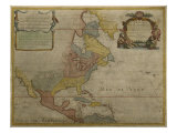 Map of Central and North America, Published in 1700, Paris Reproduction procédé giclée par Guillaume Delisle