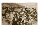 Cossack Ambulance Convoy in the Mountains of Caucasia, 1914-19 Giclee Print by Frederic De Haenen
