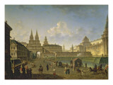 Voskresensky and Nikolsky Gates and the Neglinny Bridge from Tverskay Street in Moscow, 1811 Reproduction procédé giclée par Fedor Yakovlevich Alekseev