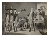 Major John Andre, the British Officer Hanged for Spying in 1780, Hears the Death Warrant reproduction procédé giclée par Alonzo Chappel