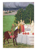 A Prince Begging Water from Women at a Well, Mughal, c.1720 Giclee Print