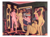 Bathers in a Room, 1908 reproduction procédé giclée par Ernst Ludwig Kirchner