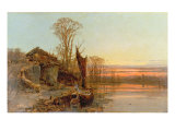 Landscape with a Ruined Cottage at Sunset, 1898 reproduction procédé giclée par Charles Brooke Branwhite