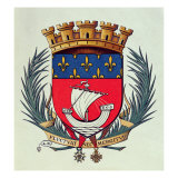 Coat of Arms of the City of Paris with the Motto 'Fluctuat Nec Mergitur' Giclee Print
