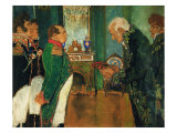 Jean-Baptiste De Lamarck Handing the Book 'Zoological Philosophy' to Emperor Napoleon Bonaparte Reproduction procédé giclée par Mikhail Dmitrievich Ezuchevsky