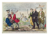 Vaccination against Small Pox or Mercenary and Merciless spreaders of Death and Devastation driven  reproduction procédé giclée par Isaac Cruikshank