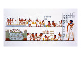 Various uses of Nets, from a Rare Record of Frescoes from Thebes, recorded 1819-1822 reproduction procédé giclée par Frederic Cailliaud