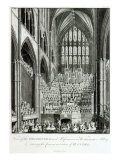 View of Orchestra and Performers in Westminster Abbey, during Commemoration of Handel Giclee-trykk av Edward Francis Burney View of Orchestra and Performers in Westminster Abbey, during Commemoration of Handel Giclee-trykk av Edward Francis Burney