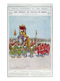 An Elephant Reception for the Prince of Wales, Illustration from 'The Sphere', 1906 Giclee Print by Mortimer Ludington Menpes