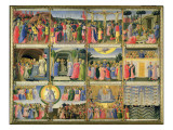 Scenes from Passion of Christ and Last Judgement, Originally Drawers from a Cabinet Storing Silver Giclee Print by Fra Angelico 