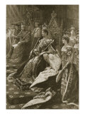 The Coronation Ceremony of 1902: the Position of Alexandra, Queen Consort at Her Inthronization Giclee-trykk av Samuel Begg The Coronation Ceremony of 1902: the Position of Alexandra, Queen Consort at Her Inthronization Giclee-trykk av Samuel Begg
