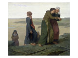 The Widow or The Fisherman's Family reproduction procédé giclée par Evariste Vital Luminais
