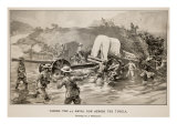 Taking the 47 Naval Gun across the Tugela Reproduction procédé giclée par Joseph Finnemore