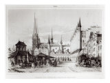 The Senate and Marketplace in Lubeck, Illustration from 'Voyage pittoresque en Russie', 1839 Giclee Print by Andre Durand