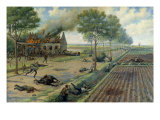 The Russian Cavalry Fighting the Germans in a Village in 1915 Giclee Print by Viktor Viketyevich Masurovsky